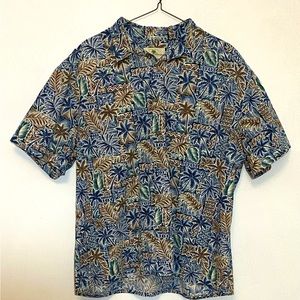 Island Shores MENS Hawaiian Button Up Shirt sz XXL Palm Trees Galore.